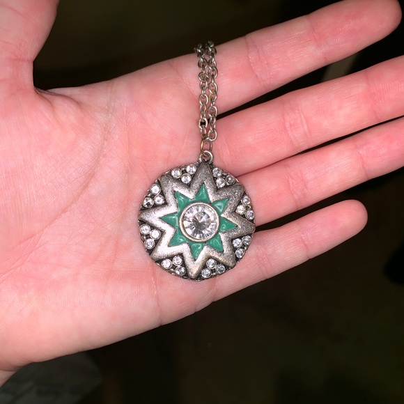 PacSun Jewelry - Long Bohemian Blue & Silver Necklace w/ Diamond